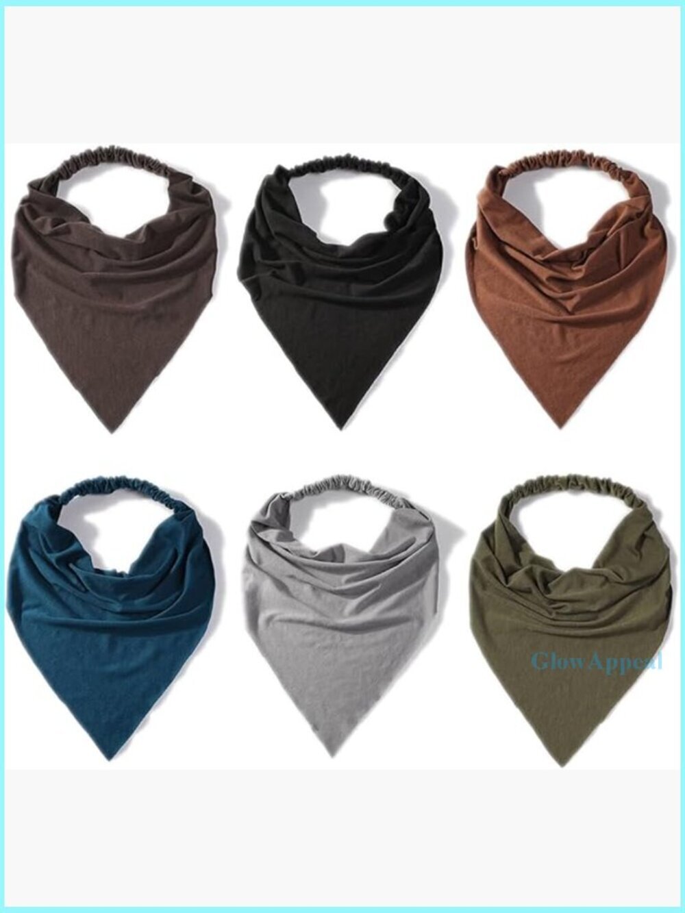 Large Boho Triangle Hair Scarf Headband with Clips Non Slip Elastic